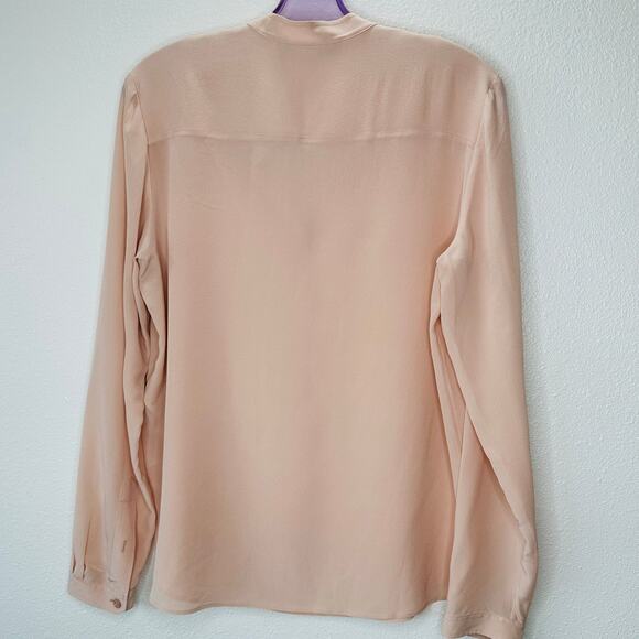 Stella McCartney Eva 100% Silk Muted Pink 3/4 Button Long Sleeve Blouse 42 / M - Picture 7 of 15